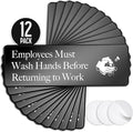 ASSURED SIGNS Employees Must Wash Hands Sign - 12 Pack - 3" x 9" - Ideal Hand Washing Signs for Wall, Door or Sink - Perfect Wash Your Hands Sign Notice for Food Service, Staff Bathroom, Hand Washing Station, or Commercial Kitchen