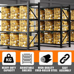torage Shelves,Garage Shelving Heavy Duty Metal Adjustable Garage Shelves, Shelving Units Industrial Shelving for Warehouse(Black, W59.1*D23.6*H79)