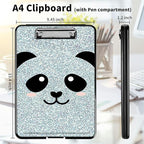 A4 Clipboards,Heavy Duty Waterproof Nursing Plastic Folder Clipboard with Storage Clip Boards,File Folder Storage Box Clipboard Case for Teacher,Doctor,Offices,Funny Panda