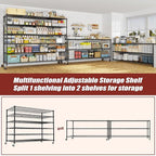 PrimeZone 6 Tier 80.7"H x 55.5"W x 24"D Wire Shelving with Wheels 3600lbs NSF Certified Storage Shelves Heavy Duty Metal Shelf Adjustable Rolling Rack Commercial Garage Restaurant Warehouse Kitchen