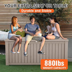 180 Gallon Outdoor Storage Deck Box - Large Waterproof Resin Bin for Delivery Boxes Outside, Lockable Storage for Patio/Pool Cushions & Tools, UV-Resistant, Granite Grey