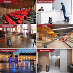 Kigley 2 Pcs Wet Floor Sign, 24 Inch Stainless Steel Caution Wet Floor Sign Double Sided Portable Foldable Bilingual Safety Warning for Hotel Market Restroom Restaurant Office (Black)