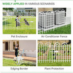 10 Panels Decorative Garden Fence with Gate, 42in(H)×21.6ft(L) Tall No Dig Fence Animal Barrier, Metal Tube Garden Edging Border, Reusable Ground Defense Temporary Fencing for Outdoor Yard, White