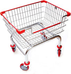 Laundry Cart Chrome Coated with Double Pole Rack, 2.5-Bu (Red or Blue Trim) (Red)