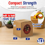 MT Products Custom Printed Kraft Cardboard Shipping Boxes 6" x 6" x 6" - Personalized Mailing Boxes and for Gifting