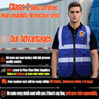 BeautyWill 10/20 Pack Custom Logo Safety Vest,Bulk High Visibility Class 2 Reflective Work Vests