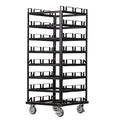 Trafford Industrial Stanchion Post Cart, 24 Posts, Horizontal Padded Storage and Locking Wheels for Safety