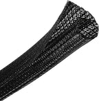 CrocSee 10ft - 3/4 inch Braided Cable Management Sleeve Cord Protector - Self-Wrapping Split Wire Loom for TV/Computer/Home Theater/Engine Bay - Black