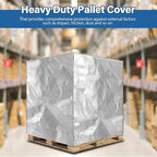 48" x 60" x 48" Heavy Duty Pallet Covers Outdoor PE Waterproof Pallet Cover Silver Tarp Waterproof for Construction Outdoor Storage (2 Pcs)