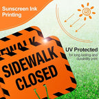 12 Pcs Plastic Sidewalk Closed Sign Bulk for Traffic Cones Top Road Warning Signs 10.4" Height x 12.6" Width x 0.05" Thickness for Outdoor Barricade Construction Caution