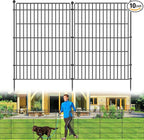 10 Panels No Dig Garden Fence with Gate, 44in(H) × 23.6ft(L) Decorative Metal Outdoor Dog Fence, Rustproof Pet Fencing for Yard, Patio, Flower Bed -Temporary Fencing| Easy to Install