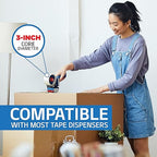Grizzly Power Clear Packing Tape (12 Rolls) | Heavy Duty Packing Tape (2 Inch x 65 Yards) | 2.8mil Thick Strong Adhesive for Moving Boxes, Shipping Cartons, Office Use, Storage & Wrapping (780 Yards)