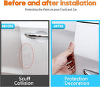MYFAMIREA Car Door Transparent Seal Strip Door Edge Cover Guard Strips Entry Sill Guard Scuff Plate Protectors Invisible Universal Anti-Scratch Waterproof Tape for Rear Bumper (33Ft x 1.2In)