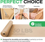 Brown Paper Roll 18" x 1800" (150 feet), Pack of 4 - USA-Made Brown Packing Paper 50lb Thickness for Moving, Shipping, Crafts/Arts - 100% Recycled Natural Wrapping Material by IDL Packaging