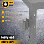 Service Utility Plastic Tool Cart, 34 x 17-Inch Rolling Cart with Deep 2-Shelf Heavy Duty Wheels, 550 lbs Capacity Organizer for Garage, Warehouse, Workshop