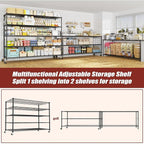 PrimeZone 5 Tier 80.7" Hx55.5 Wx24 D Wire Shelving with Wheels 3000lbs NSF Certified Storage Shelves Heavy Duty Metal Shelf Adjustable Rolling Rack Commercial Garage Restaurant Warehouse Kitchen 3Pcs