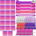 Sratte 120 Pcs Workout Loop Resistance Bands Bulk, Gym Elastic Bands Set for Fitness Sport Class Students Members Gift Physical, 5 Pieces Each Set, with Large Drawstring Backpack Bags