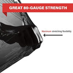 Black Stretch Wrap Industrial Strength Extra Thick 4 Pack 18" 1100 SqFt 80 Gauge (20 Micron) Shrink Wrap Roll for Moving Supplies, Furniture, Pallets, Plastic Wrap for Packing, Stretch Film