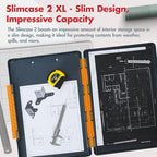 Dexas Legal Size XL Slimcase 2 Storage Clipboard, Gray with Orange Clip, 15.5" x 10.5"