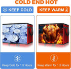 Pack of 2 Insulated Food Delivery Bag with Hard Bottom, XXXL Large Reusable Thermal Cooler Grocery Tote Bag, Commercial Pizza Delivery Box Carrier for Uber Eats, Doordash Essentials, Hot and Cold Food
