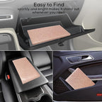 Car Registration and Insurance Holder, Leather Magnetic Shut Vehicle Glove Box Organizer for Document, Card, Driver License, Glitter Rose Gold