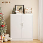 Metal Storage Cabinet, 36 Inch Tall Metal Storage Cabinet with Doors and Shelves, Pantry Cabinets for Kitchen Storage, Garage Cabinet for Living, Dining Room, Assemble Required.