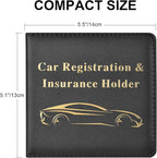 Cacturism Car Registration and Insurance Holder, Vehicle Glove Box Car Organizer Men Women Wallet Accessories Case for Cards, Essential Document, Driver License, Black