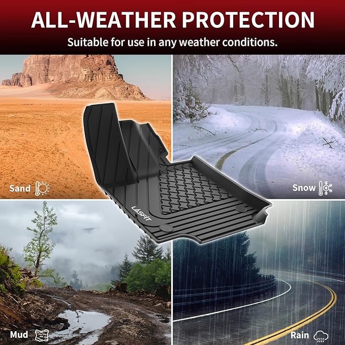 LASFIT Floor Mats for Lexus NX 350/ NX250/ NX 2022-2026 (Not Fit for NX350h/ NX450h+), All Weather Cargo Mats TPE Floor Liners Accessories Front & Rear Rows & Cargo Liner, Black