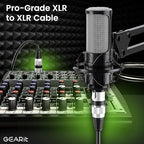 GEARit XLR Male to Female Microphone Cable (10 Feet, 2-Pack) 3-Pin Balanced Shielded Mixer, Recording Studio, Podcast - Black