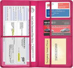 Wisdompro Car Document Holder Organiser, PU Leather Vehicle Insurance and Registration Holders Wallet Case for ID Card, Driving Licence, Key Contact Information Cards
