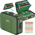 Fireproof Document Box, Hard Case Fireproof Document Organizer with Lock, Water Resistant Safe Box for Important Documents Certificates Laptop Passports, Green
