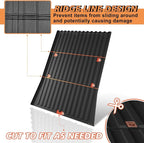 TripleAliners Truck Bed Mat Compatible with 2025 2026 Tesla Cybertruck Accessories Vehicle Perfectly Flush All Weather Protection TPE Heavy Duty Pickup Car Bed Cargo Mat (Corrugated Design Front Wall)