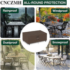 Heavy Duty Patio Furniture Covers Waterproof, 600D Outdoor Furniture Cover Waterproof for Sectional Sofa Couch, Outdoor Dining Table and Chair Set Covers 42''L x 24''W x 18''H, Brown