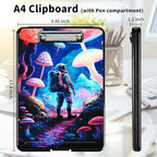 A4 Clipboards,Heavy Duty Waterproof Nursing Plastic Folder Clipboard with Storage Clip Boards,File Folder Storage Box Clipboard Case for Teacher,Doctor,Offices,Astronaut Under Mushroom