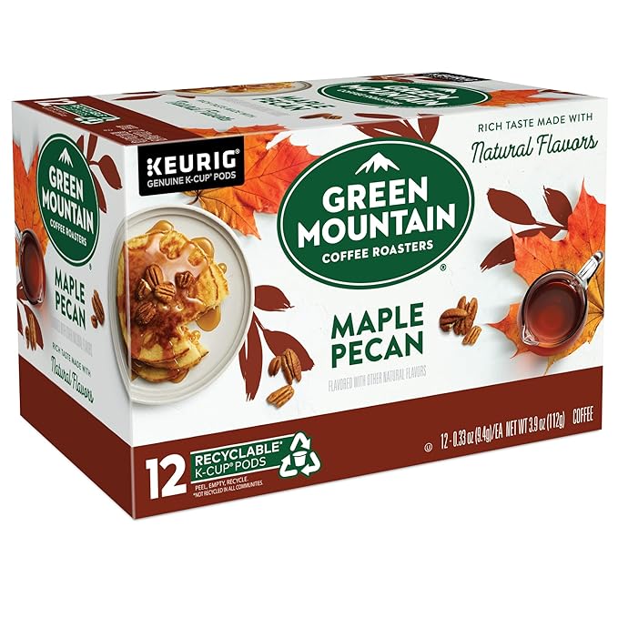 Green Mountain Coffee Roasters Maple Pecan, Single-Serve Keurig K-Cup Pods, Flavored Light Roast Coffee, 72 Count