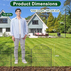 SUNLAX 5 Panels Garden Fence 10ft(L) x 24in(H) Fencing for Yard No Dig Animal Barrier Metal Dog Fence for Patio Outdoor with Gate