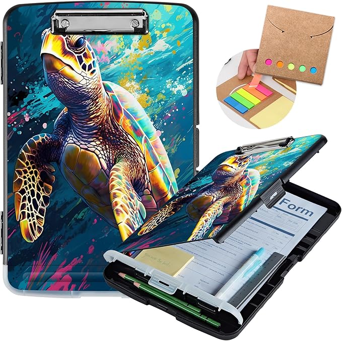 Heavy Duty Plastic Clipboard with Storage & Pen Holder, Low Profile Clip, Teacher Must Haves, Office Supplies