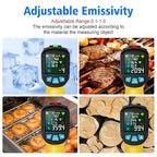 MESTEK Infrared Thermometer Gun, Non-Contact Digital Laser Thermometer Temperature Gun with Probe for Cooking, Home Repairs, IR Temp Gun with Humidity Sensor, Adjustable Emissivity -58°F to 1472°F