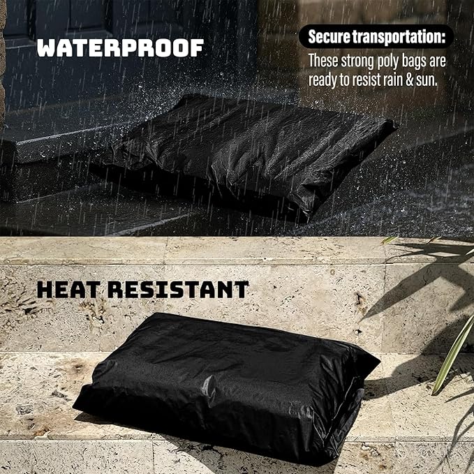 Poly Mailers 14.5x19 Inch 100 Pack - Waterproof Black Shipping Bags for Clothing & Packages, Strong Adhesive Sealing Mailing Envelopes for Small Business