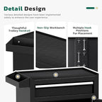Greenvelly Tool Chest, 5-Drawer Rolling Tool Chest with Hooks and Lockable Wheels,Metal Storage Detachable Top Tool Box with Lockable Wheels for Garage,Workshop,Art Studio(Black)