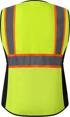 Safety Vest for women, Hi vis Reflective Lady Work vest With 9 Multi Pocket And Zipper