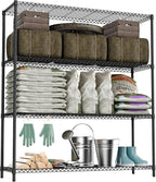 Stand Shelf Wire Rust-Proof Outdoor Storage Shelving 4-Tier Utility Shelving Unit for Garden Home,Kitchen,Office Dark Grey 17.7" D x 47.3" W x 59.4" H