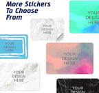 100 Custom Vinyl Stickers - Upload Your own Image, Text, Design, Logo - Personalized Logo Labels for Handmade, Packaging, Bottle, Jars, Candle, Brand Stickers (Silver Marble, 5x3)