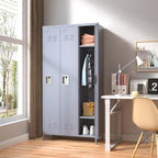 3 Doors Locker Storage Cabinet, Metal Locker for Employees, 72" Tall Lockers for Office School Gym Home, Require Assembly (Grey)