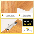Wood-Grain Lap Board Clipboard, for Letter & A4 Size Solid Wood Texture Writing & Sketching Board with Heavy-Duty Clip (Cherry, 5)