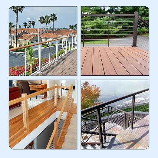 20 Pack 45 Degree Angle Protective Sleeves, Black Cable Railing Corner Protector Sleeve Beveled for 1/8" Wire Rope, T316 Marine Grade Cable Railing Kit with Two Drill Bit for Wood Posts HF039B