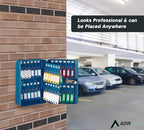 AdirOffice Key Lock Box - 48 Hook Wall Mounted Key Cabinet Holder, Lockable Storage - Metal Organizer for Home and Office