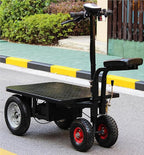 Electric Flatbed Durable Heavy Duty Steel Flatbed Cart Folding Hand Cart 600kg Capacity Reinforced Hand Truck for Warehouse Logistics Construction
