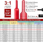 Chanzon 3:1 Ratio 5/16" (7.9mm) Heat Shrink Tubing - Marine Grade Waterproof Adhesive Lined - 8Ft Roll (2.5M Total Length) Red Polyolefin Sleeving Wrap Shrinking 3 to 1 Ratio 1pcs