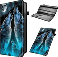 Car Registration and Insurance Holder, Leather Car Glove Box Organizer, Cool Car Accessories for ID, Driver's License Cards & Essential Document, business cards, Men&Women,Howling Wolf/Moon